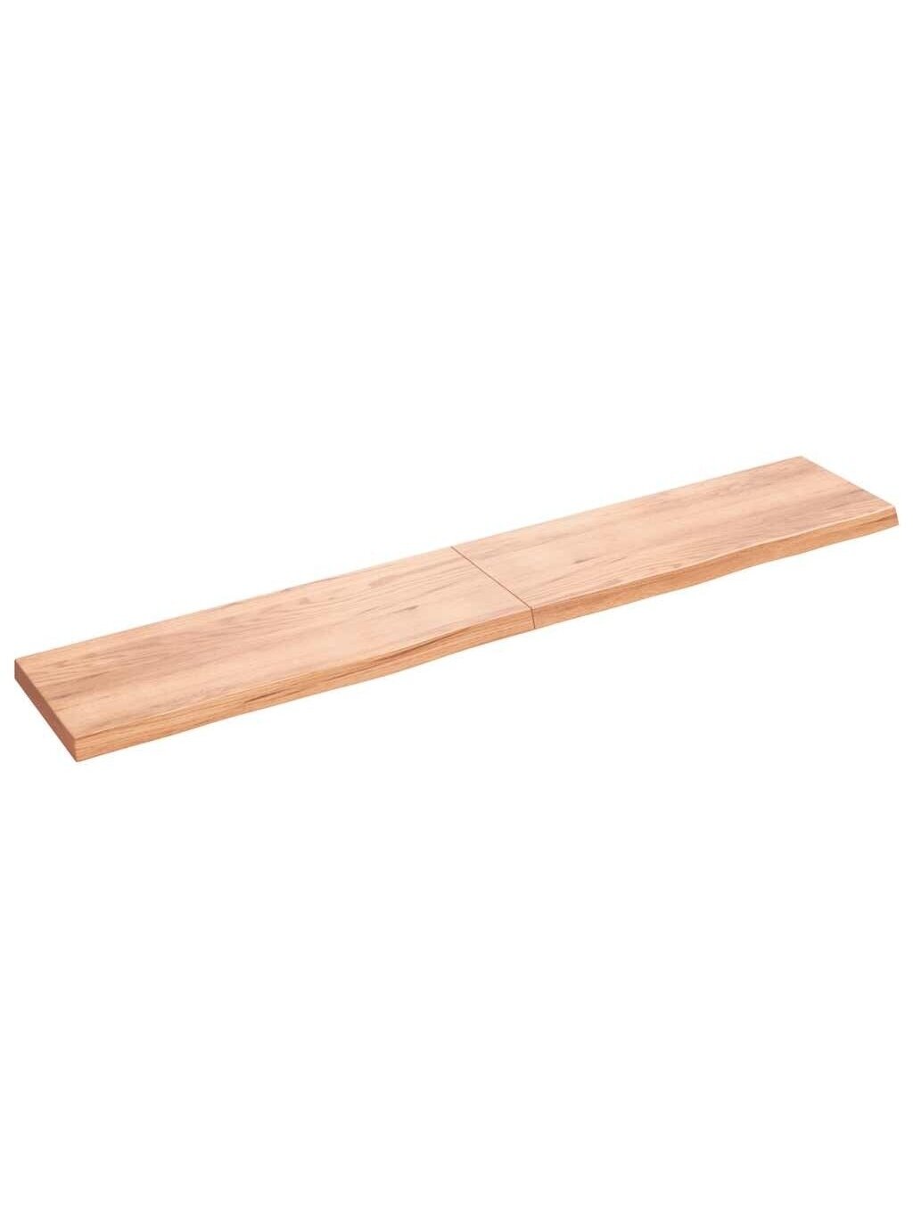 Wall shelf, light brown, 220 × 40 × (2–6) cm, solid oak