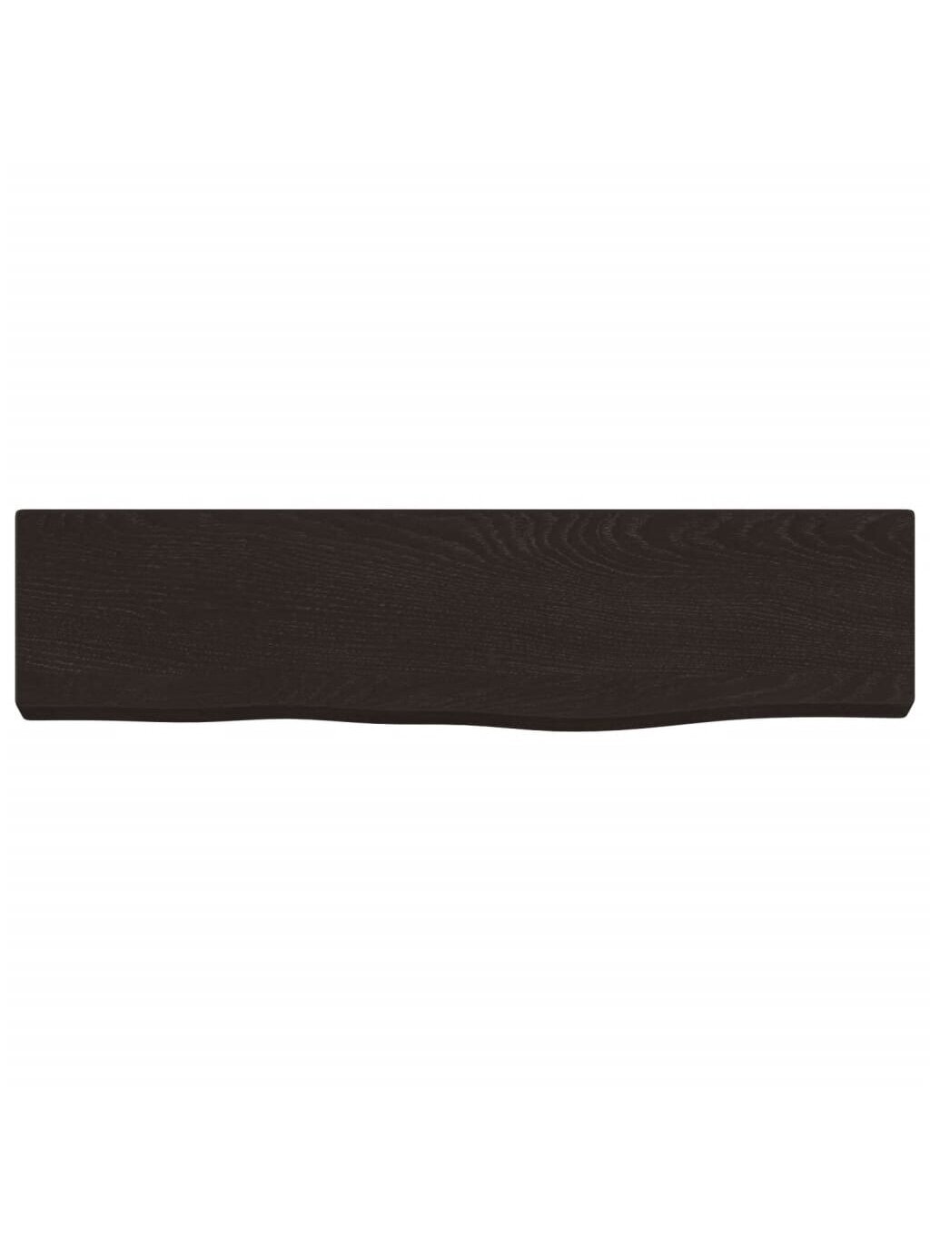 Półka ścienna, ciemnobrązowa, 40 × 10 × 2 cm, drewno dębowe 3