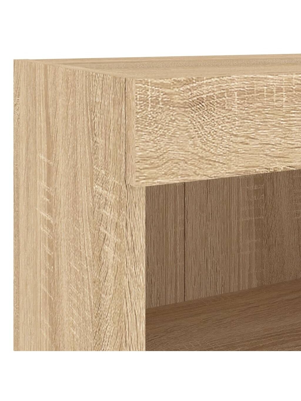 Wall-Mounted Nightstands with LED Lights, 2 pcs, Oak 11 Wall-Mounted Nightstands with LED Lights, 2 pcs, Oak 11