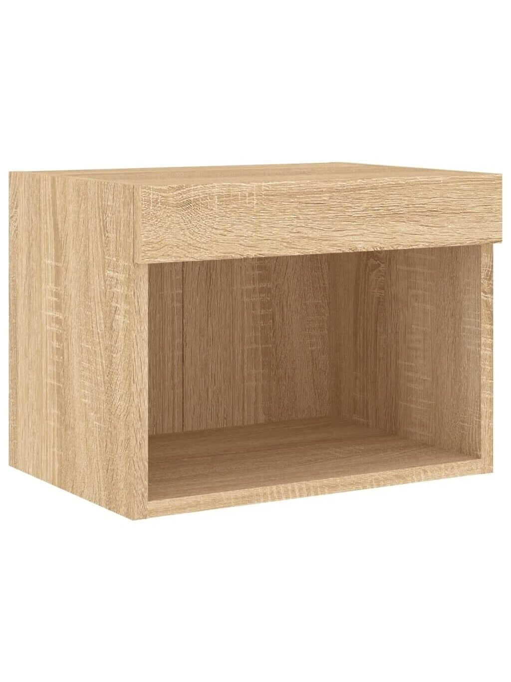 Wall-Mounted Nightstands with LED Lights, 2 pcs, Oak 7 Wall-Mounted Nightstands with LED Lights, 2 pcs, Oak 7