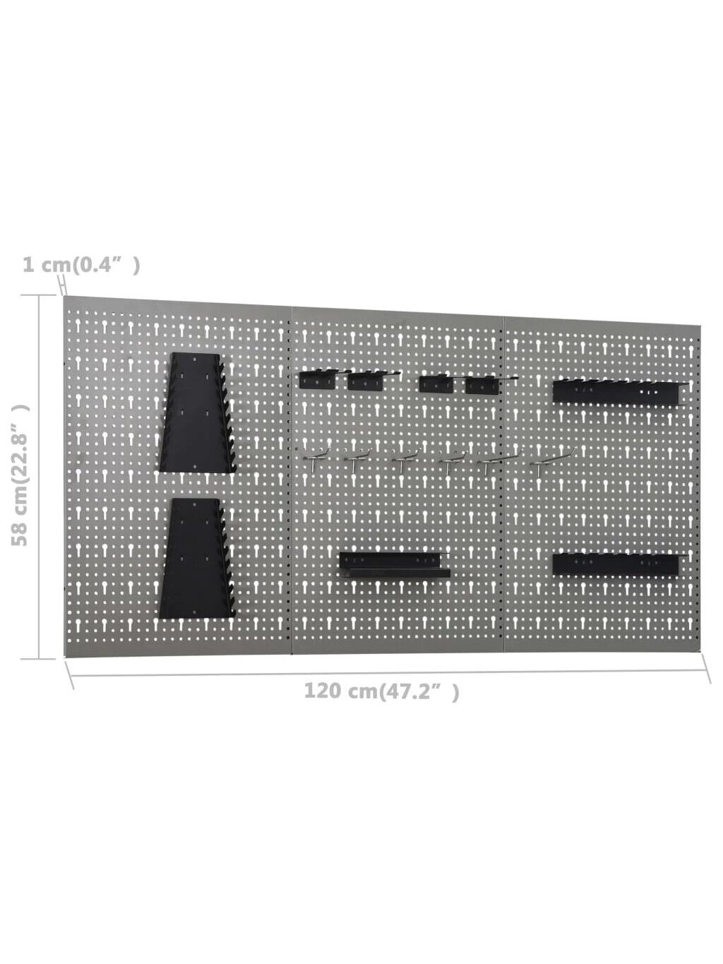 Seinaplaadid konksudega, 3 tk, 40 × 58 cm, teras 10