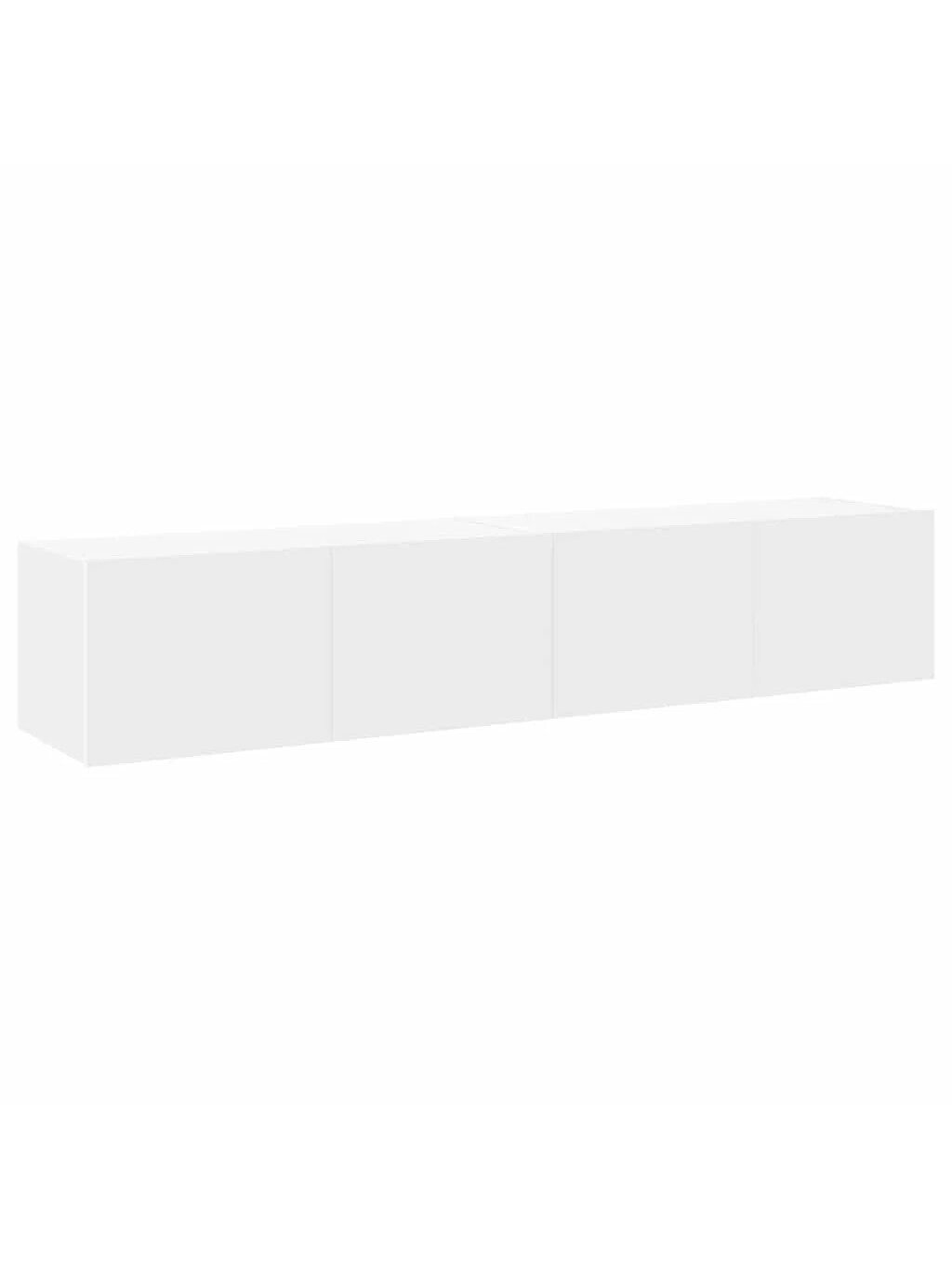Sieninės TV spintelės su LED, 2vnt., baltos, 80x35x31cm 4
