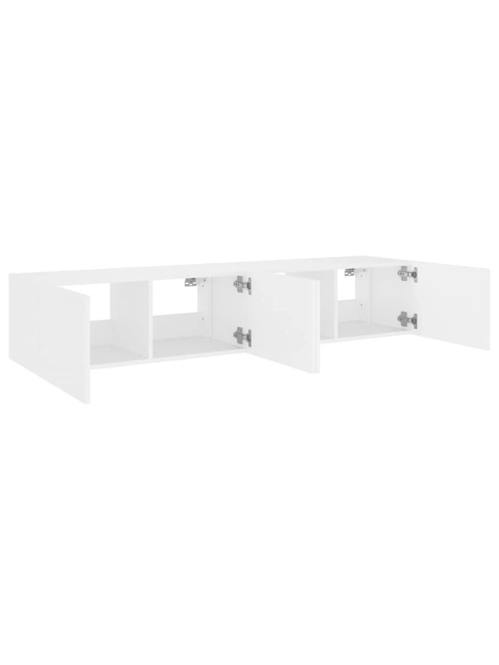 Sieninės TV spintelės su LED, 2vnt., baltos, 80x35x31cm 5