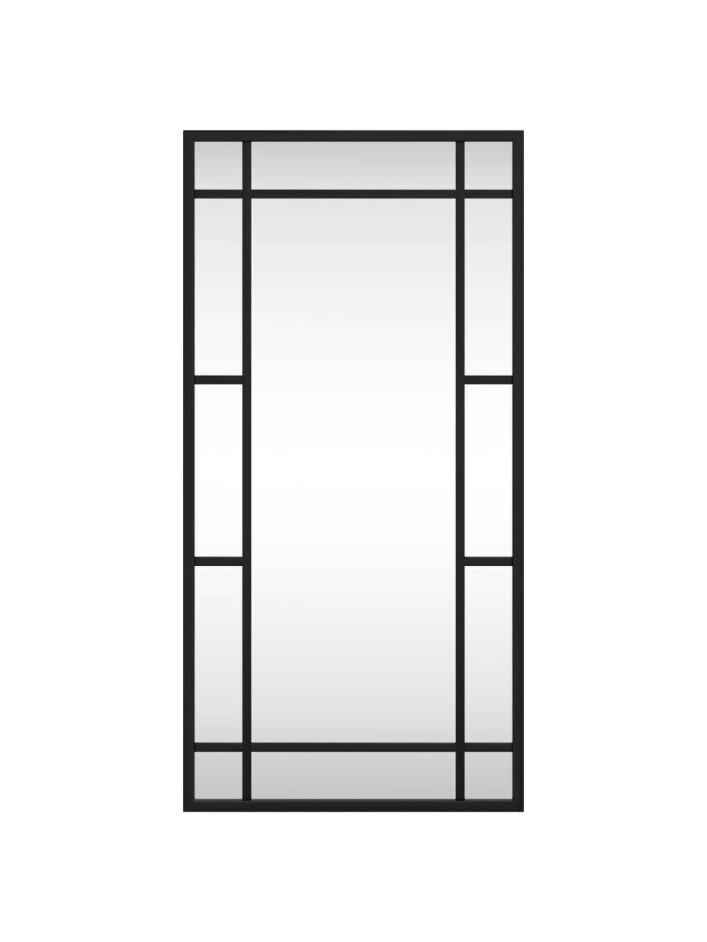 Wall mirror, black, 30x60 cm, iron, rectangular 2