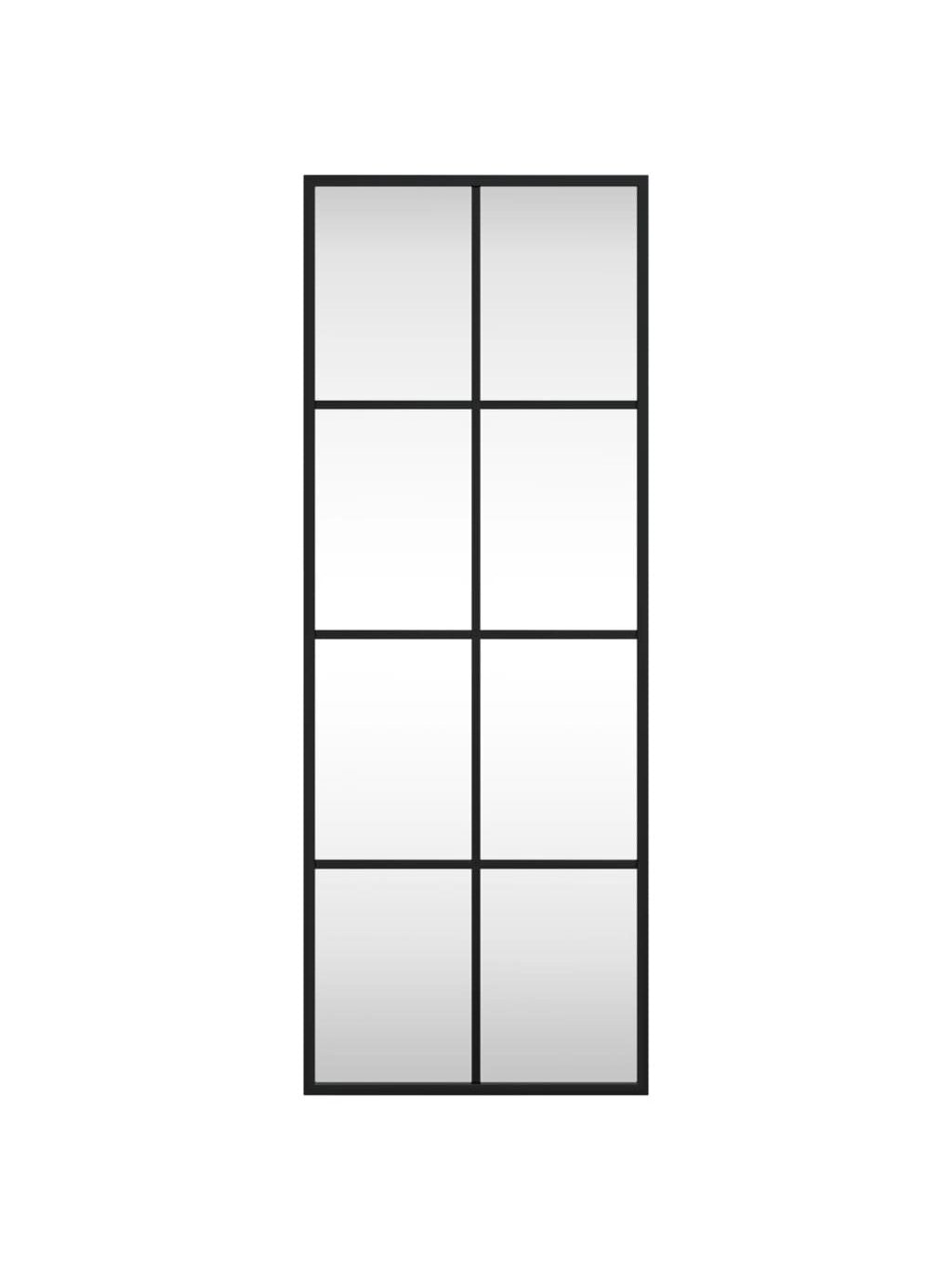 Wall mirror, black, 30x80 cm, iron, rectangular