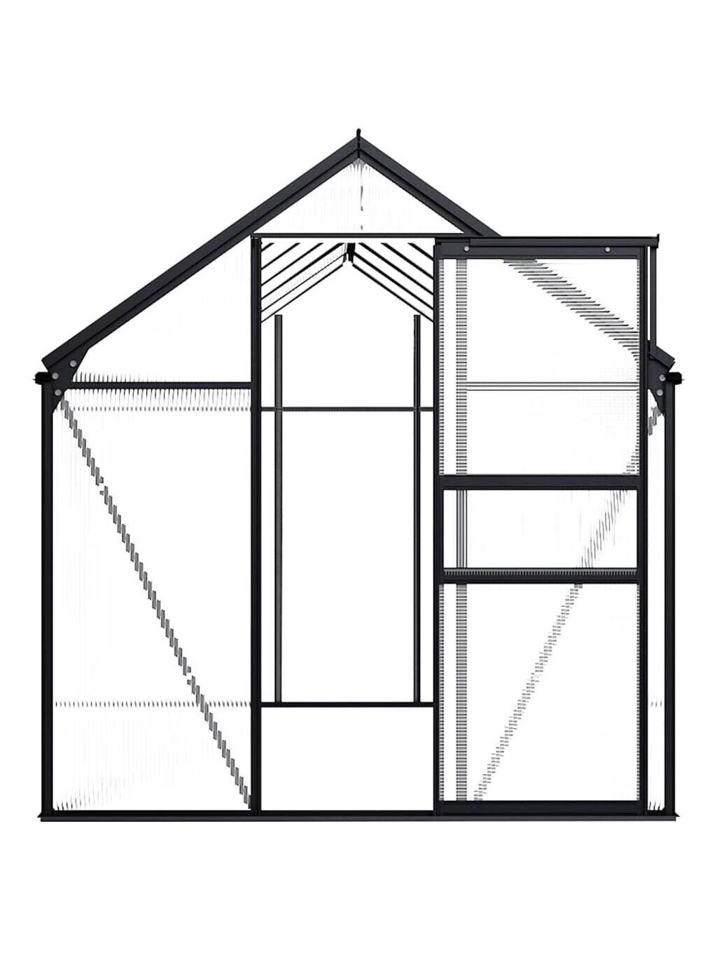 Greenhouse, Anthracite, Aluminum, 7.03 m² 2 Greenhouse, Anthracite, Aluminum, 7.03 m² 2