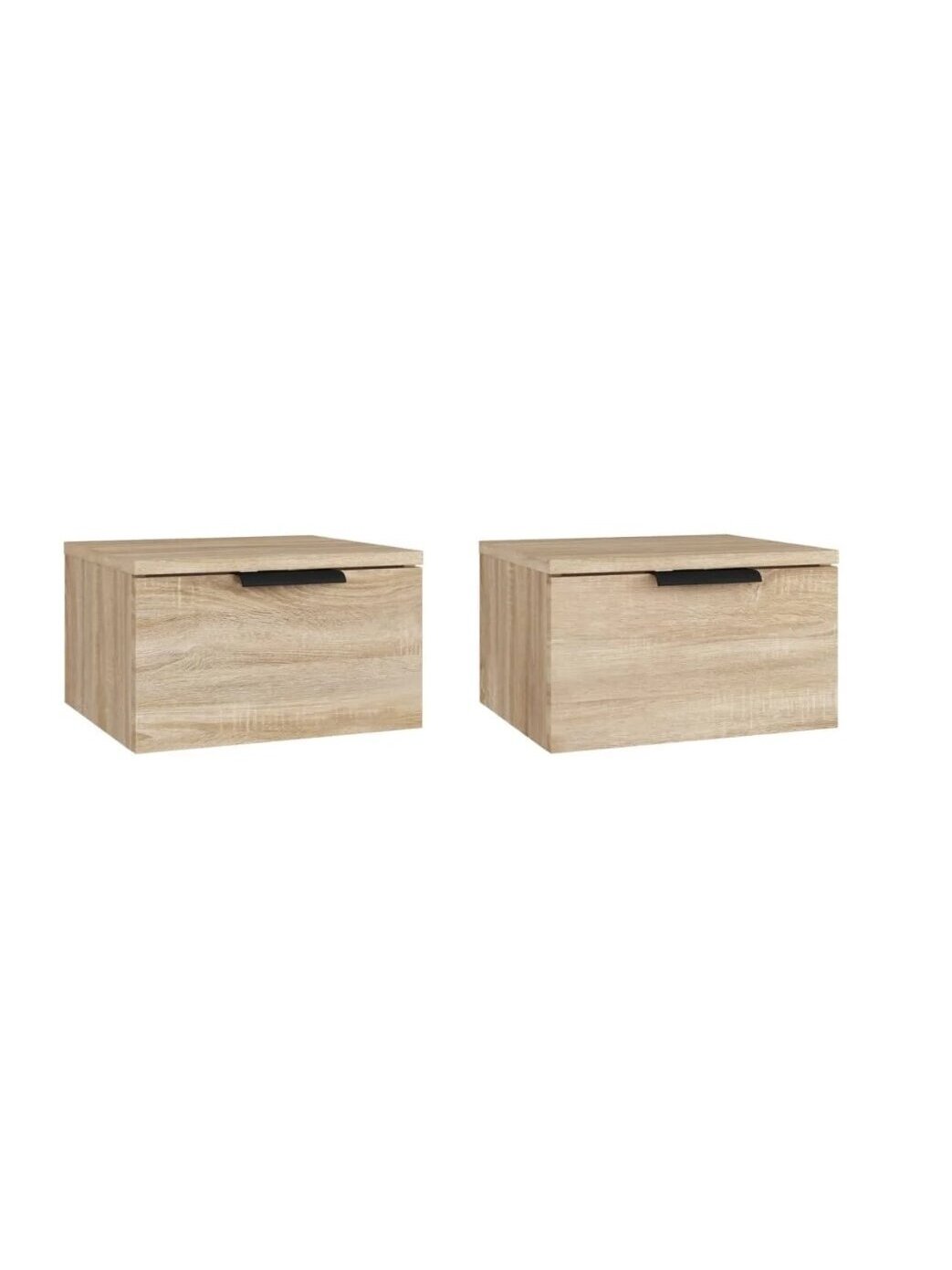 Wall-mounted bedside cabinets, 2 pcs, oak, 34x30x20 cm 3