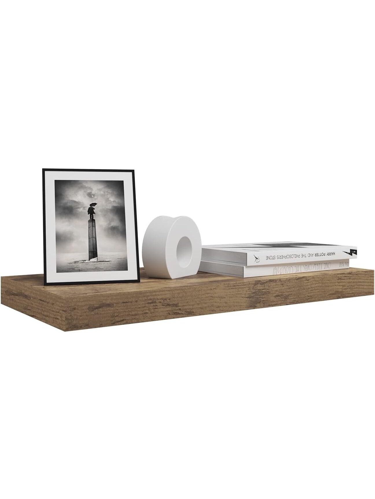 Wall-Mounted Shelf, Engineered Wood, 50 x 23 x 3.8 cm 2 Wall-Mounted Shelf, Engineered Wood, 50 x 23 x 3.8 cm 2