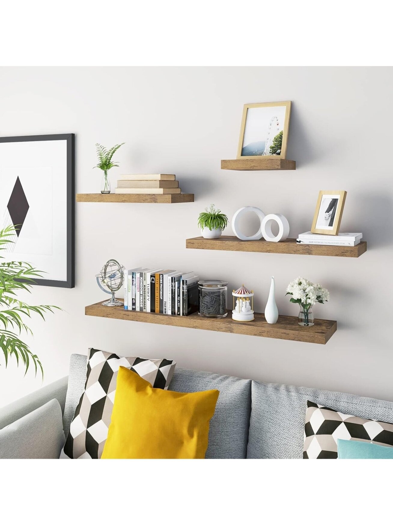 Wall-Mounted Shelf, Engineered Wood, 50 x 23 x 3.8 cm Wall-Mounted Shelf, Engineered Wood, 50 x 23 x 3.8 cm