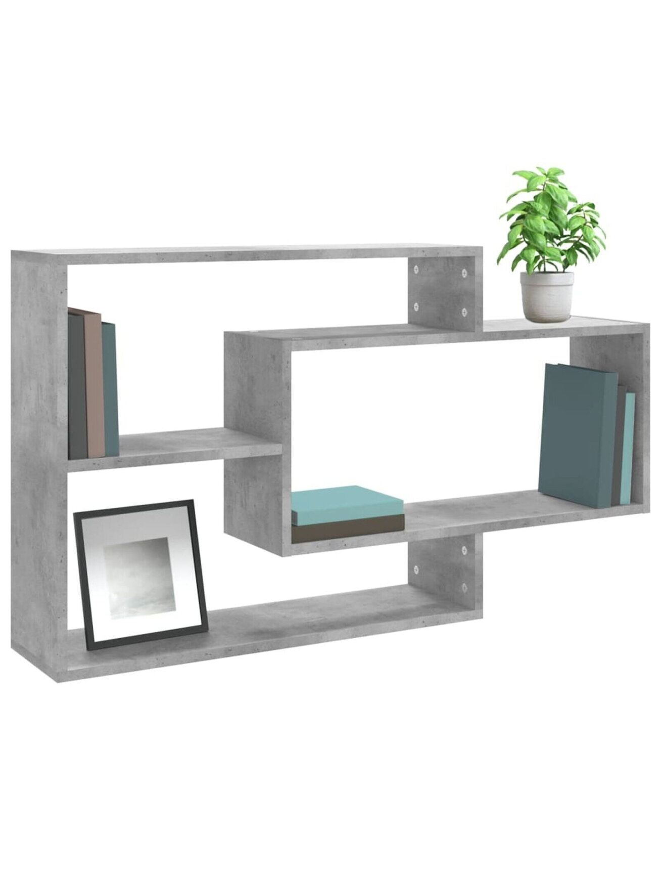 Wall shelves, concrete, 104 x 20 x 58.5 cm, processed wood 2 Wall shelves, concrete, 104 x 20 x 58.5 cm, processed wood 2