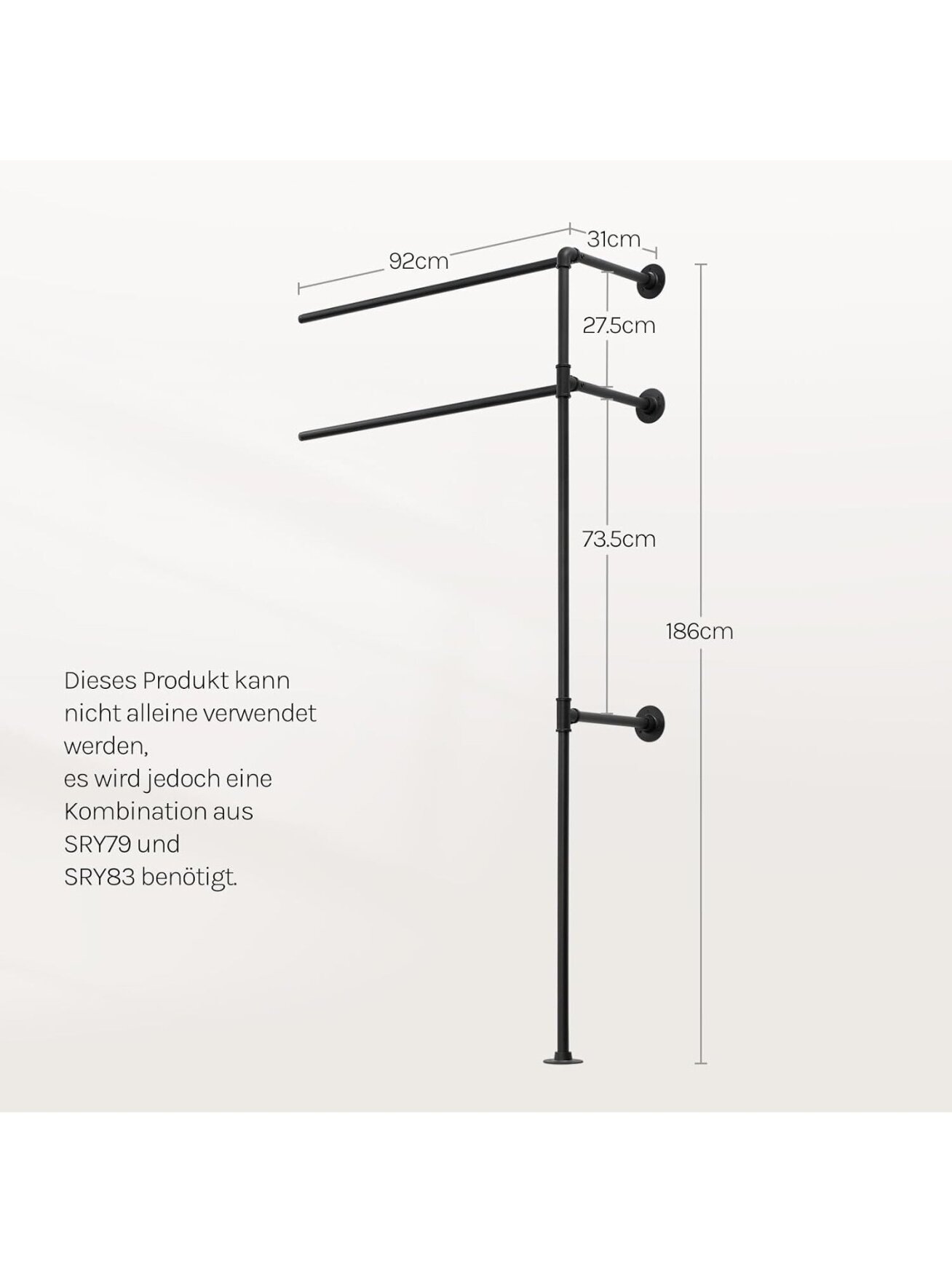 Wall-mounted clothes rack, open wardrobe. 1