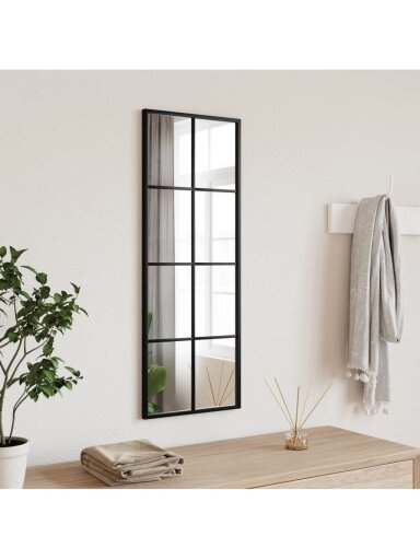 Seinapeegel, must, 30x80 cm, raud, ristkülikukujuline
