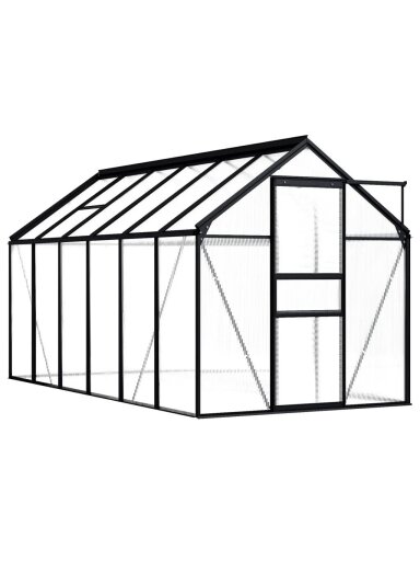 Siltumnīca, antracīta krāsa, alumīnijs, 7,03 m²