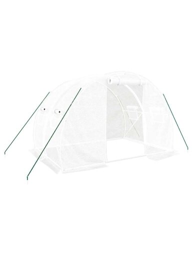 Šiltnamis su plieno rėmu, baltos spalvos, 3x2x2 m, 6 m²