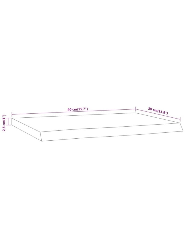 Wall shelf, 40 × 30 × 2.5 cm, acacia solid wood, with live edge 7