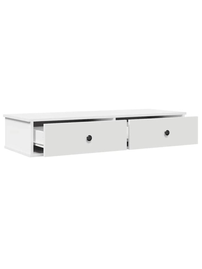 Wall shelf with drawers, white, 100 x 37.5 x 19 cm 6 Wall shelf with drawers, white, 100 x 37.5 x 19 cm 6