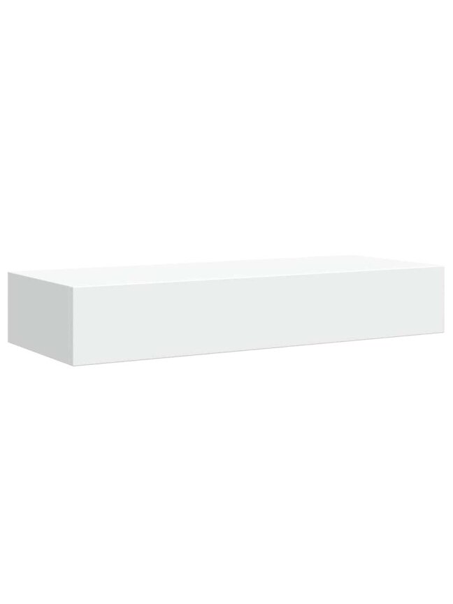 Sieninė lentyna su stalčiumi, 60x23,5x10 cm, MDF, balta 3