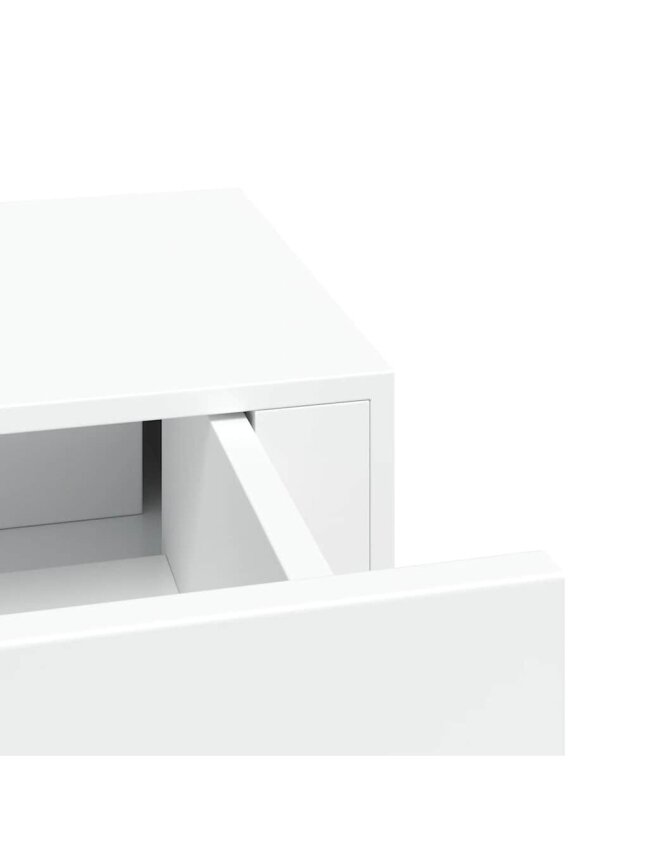 Sieninė lentyna su stalčiumi, 60x23,5x10 cm, MDF, balta 7