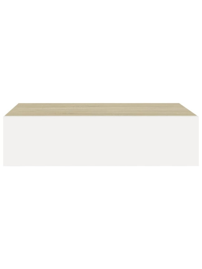 Wall shelf with drawer, oak/white, 40 x 23.5 x 10 cm, MDF 1