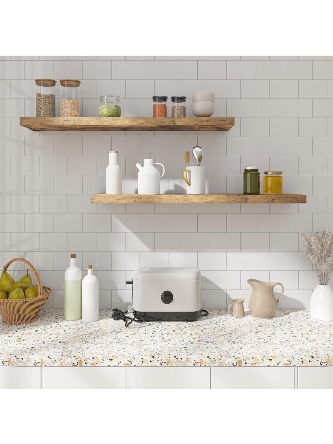 Wall-Mounted Shelf, Engineered Wood, 50 x 23 x 3.8 cm 1 Wall-Mounted Shelf, Engineered Wood, 50 x 23 x 3.8 cm 1