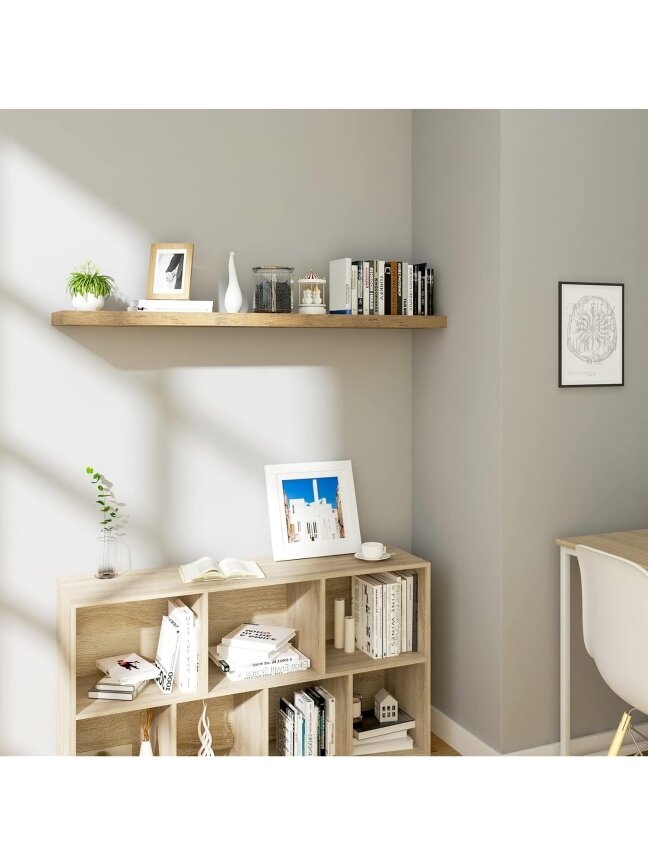 Wall-Mounted Shelf, Engineered Wood, 50 x 23 x 3.8 cm 4 Wall-Mounted Shelf, Engineered Wood, 50 x 23 x 3.8 cm 4