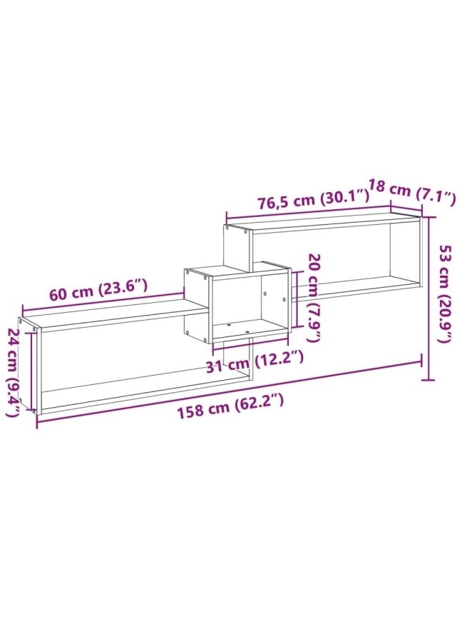 Wall cabinet, Artisano, 158 × 18 × 53 cm, treated wood 7
