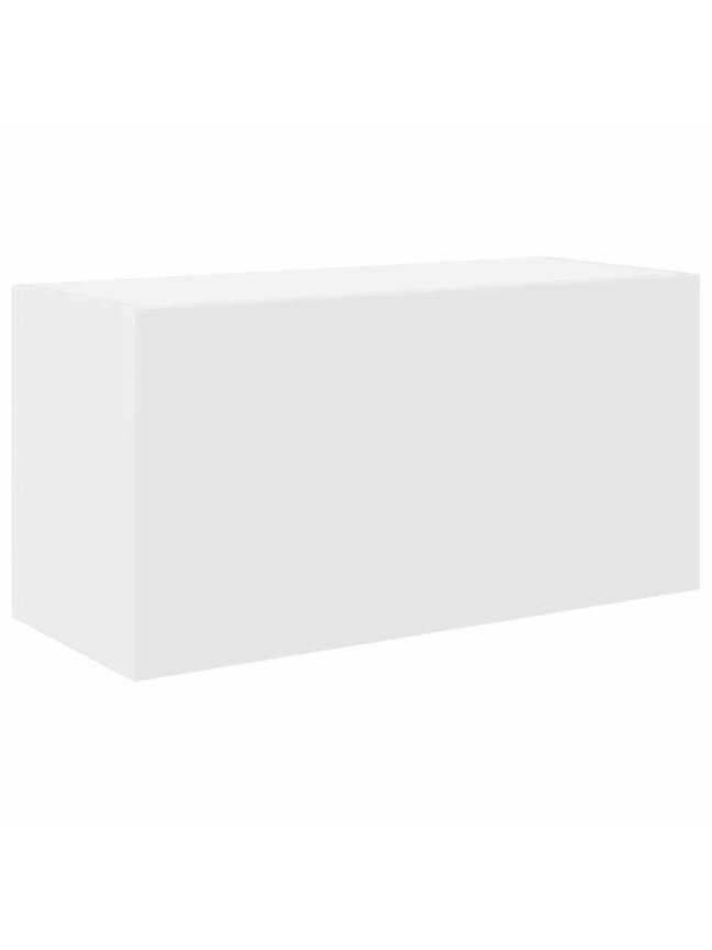 Sieninė vonios kambario spintelė, balta, 60x25x30cm, mediena 2