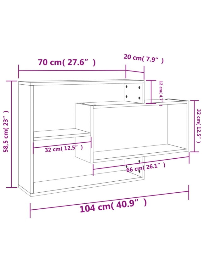 Wall shelves, concrete, 104 x 20 x 58.5 cm, processed wood 6 Wall shelves, concrete, 104 x 20 x 58.5 cm, processed wood 6