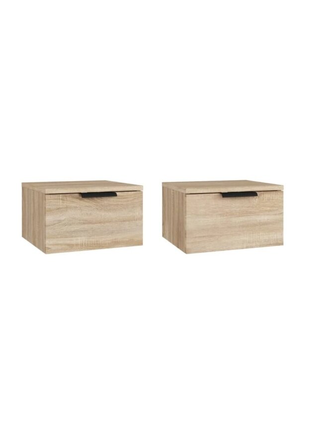 Wall-mounted bedside cabinets, 2 pcs, oak, 34x30x20 cm 3