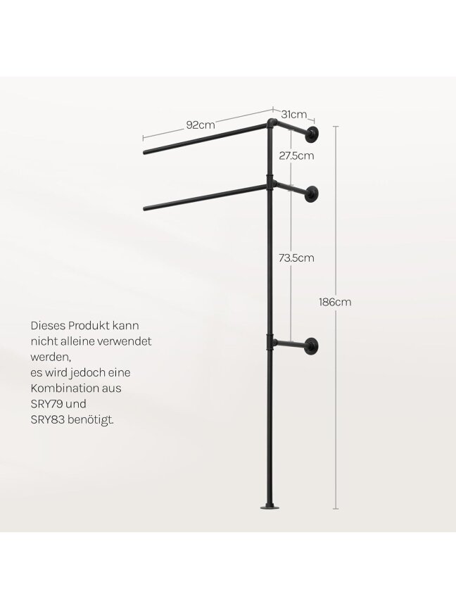 Wall-mounted clothes rack, open wardrobe. 1