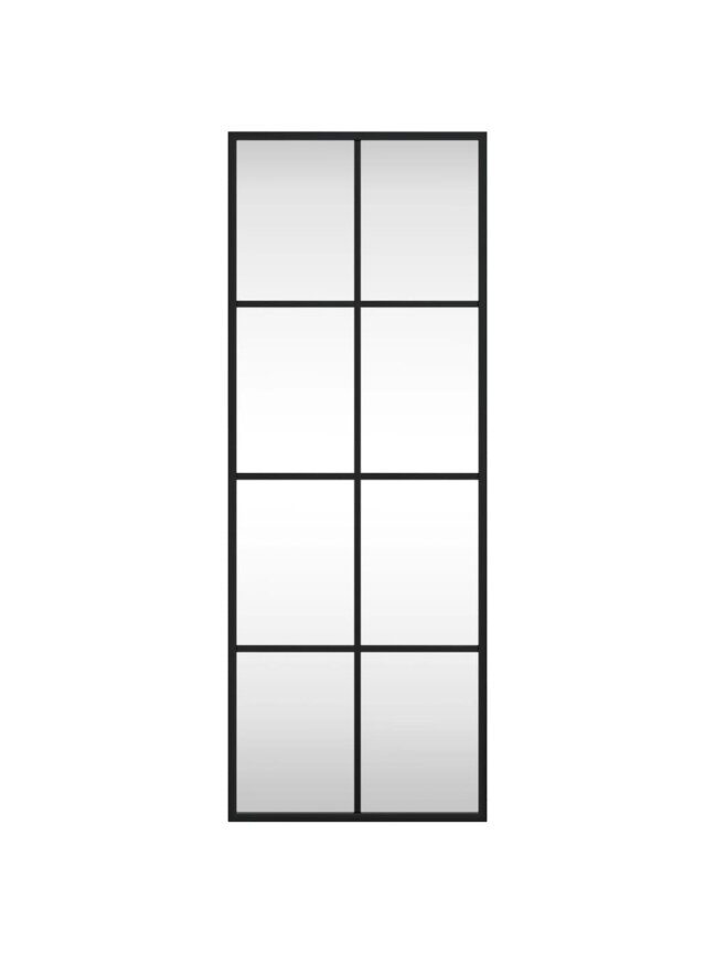 Wall mirror, black, 30x80 cm, iron, rectangular