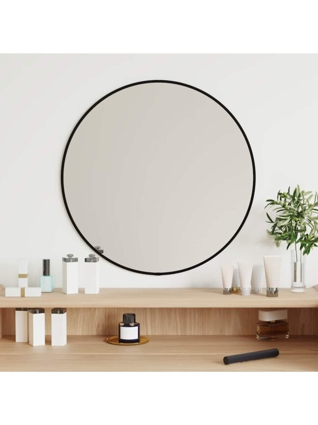 Wall mirror, black, 50 cm diameter, round 1 Wall mirror, black, 50 cm diameter, round 1