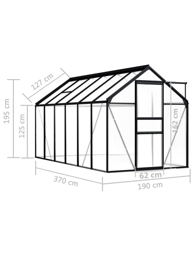 Szklarnia, antracyt, aluminium, 7,03 m² 5