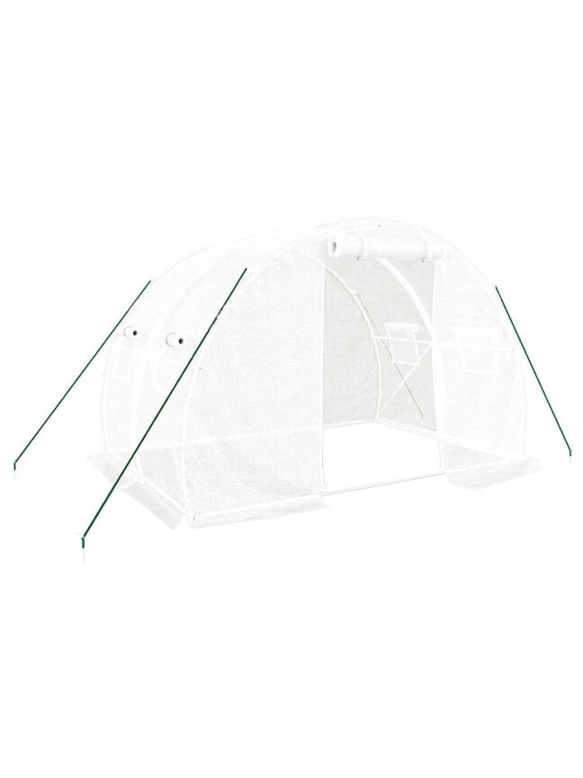 Šiltnamis su plieno rėmu, baltos spalvos, 3x2x2 m, 6 m² 1