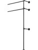 Wall-mounted clothes rack, open wardrobe.
