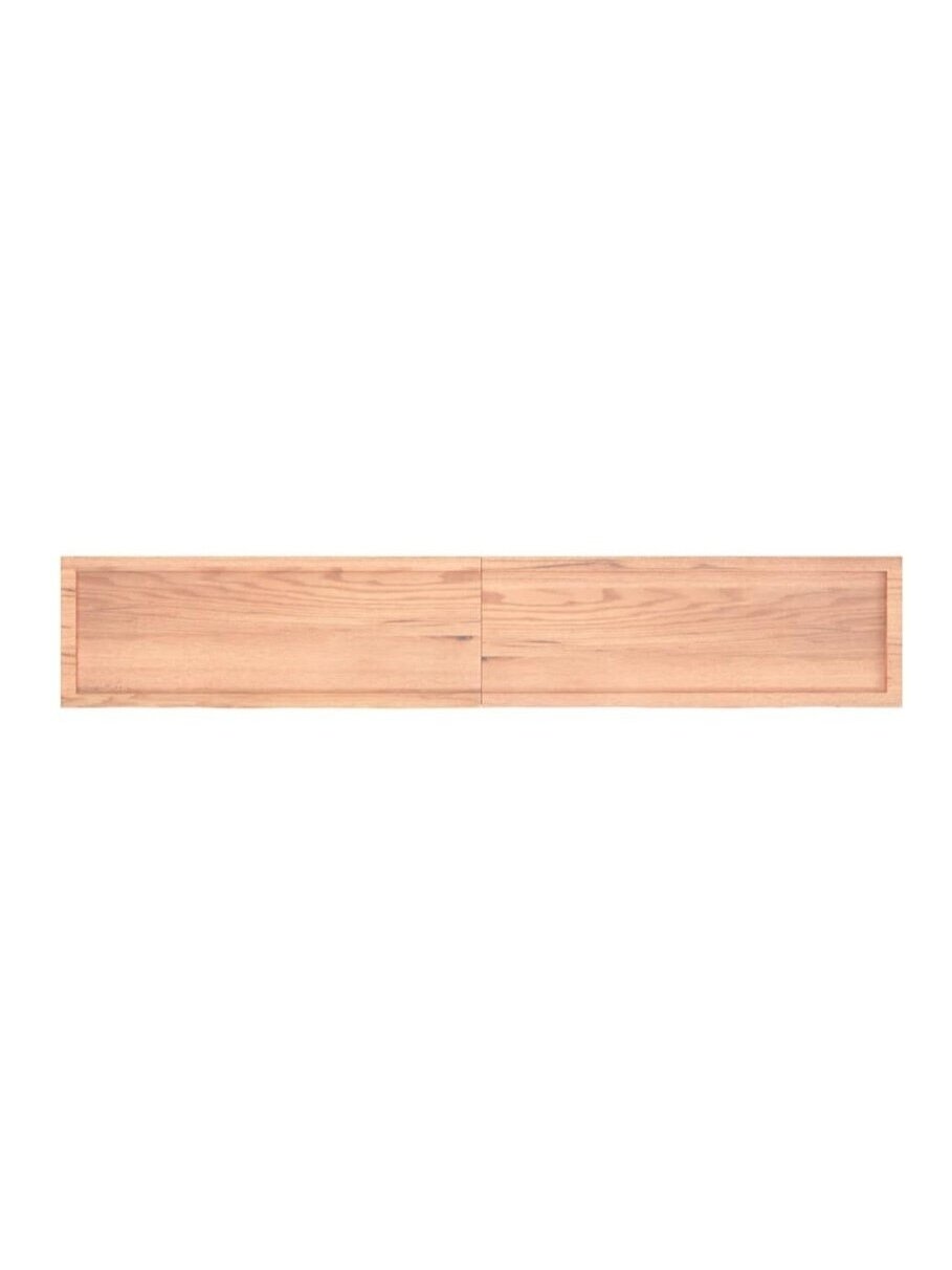 Wall shelf, light brown, 220 × 40 × (2–6) cm, solid oak 1