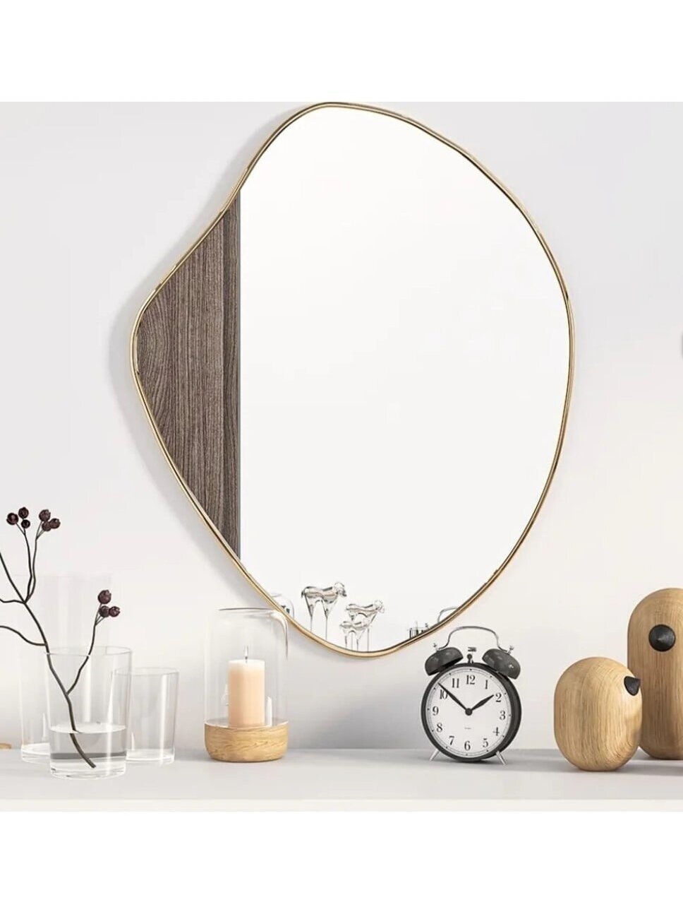 Wall mirror, gold, 50x40 cm 1