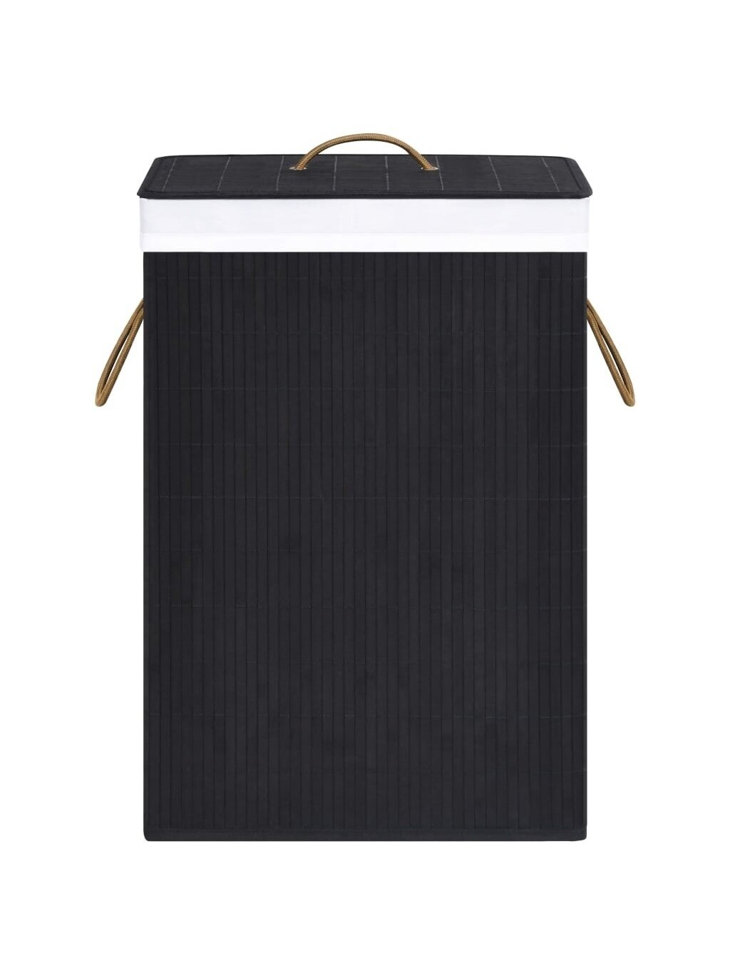 Pesukorv 2 sektsiooniga, must, bambus, 72 l 1