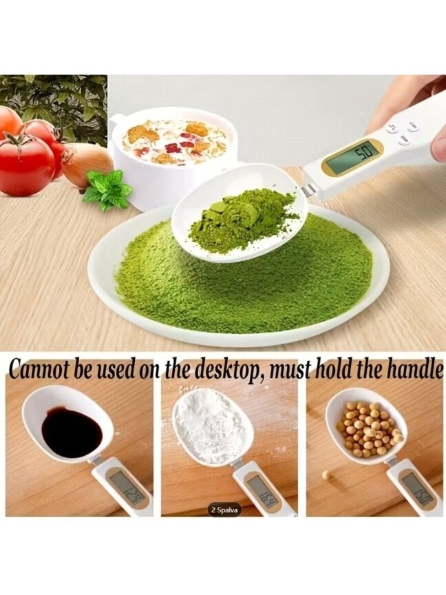 Цифровая кухонная ложка-весы – LCD-дисплей, 0,1 г–500 г 3
