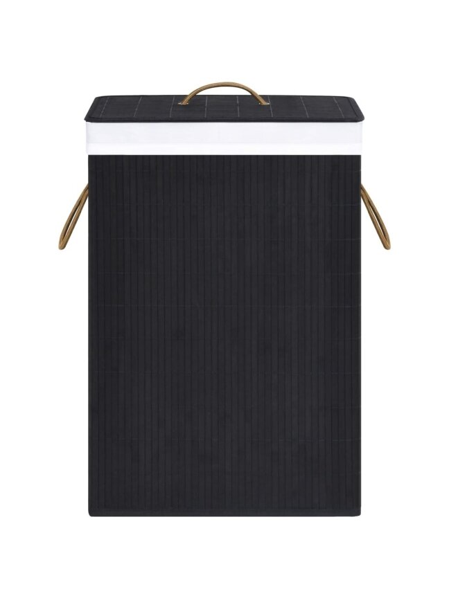Pesukorv 2 sektsiooniga, must, bambus, 72 l 1