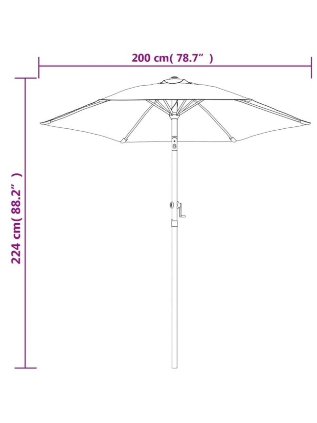 Sun umbrella, terracotta, 200 x 224 cm, aluminum 6 Sun umbrella, terracotta, 200 x 224 cm, aluminum 6