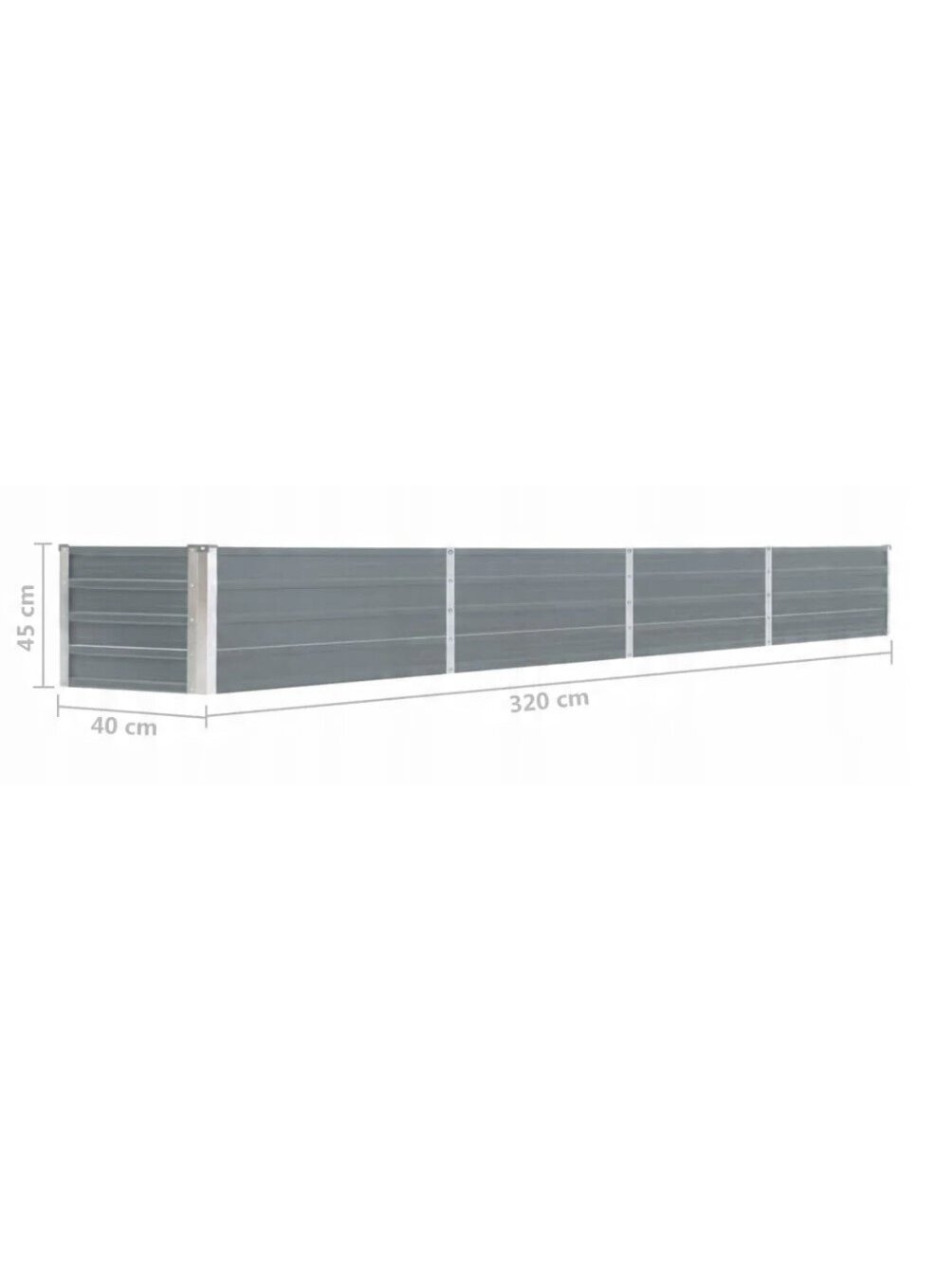 Garden bed, gray, 320 x 40 x 45 cm 1 Garden bed, gray, 320 x 40 x 45 cm 1