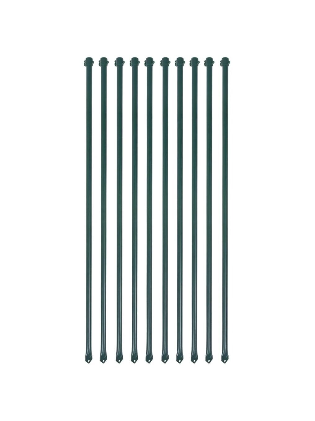 Sodo stulpai, 10vnt., 1m, metalas, žalia spalva