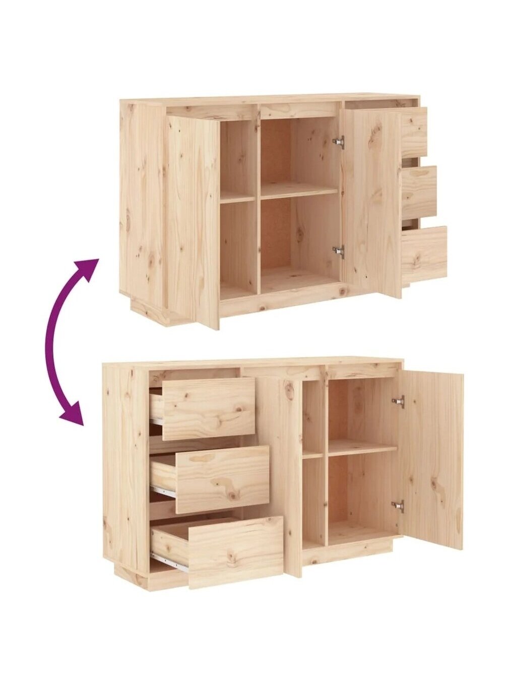 Side cabinet, 111x34x75 cm, solid pine wood 4 Side cabinet, 111x34x75 cm, solid pine wood 4
