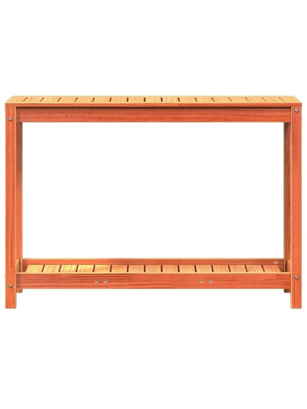 Taimetöölaud riiuliga, vahapruun, 108×35×75 cm, mänd 4