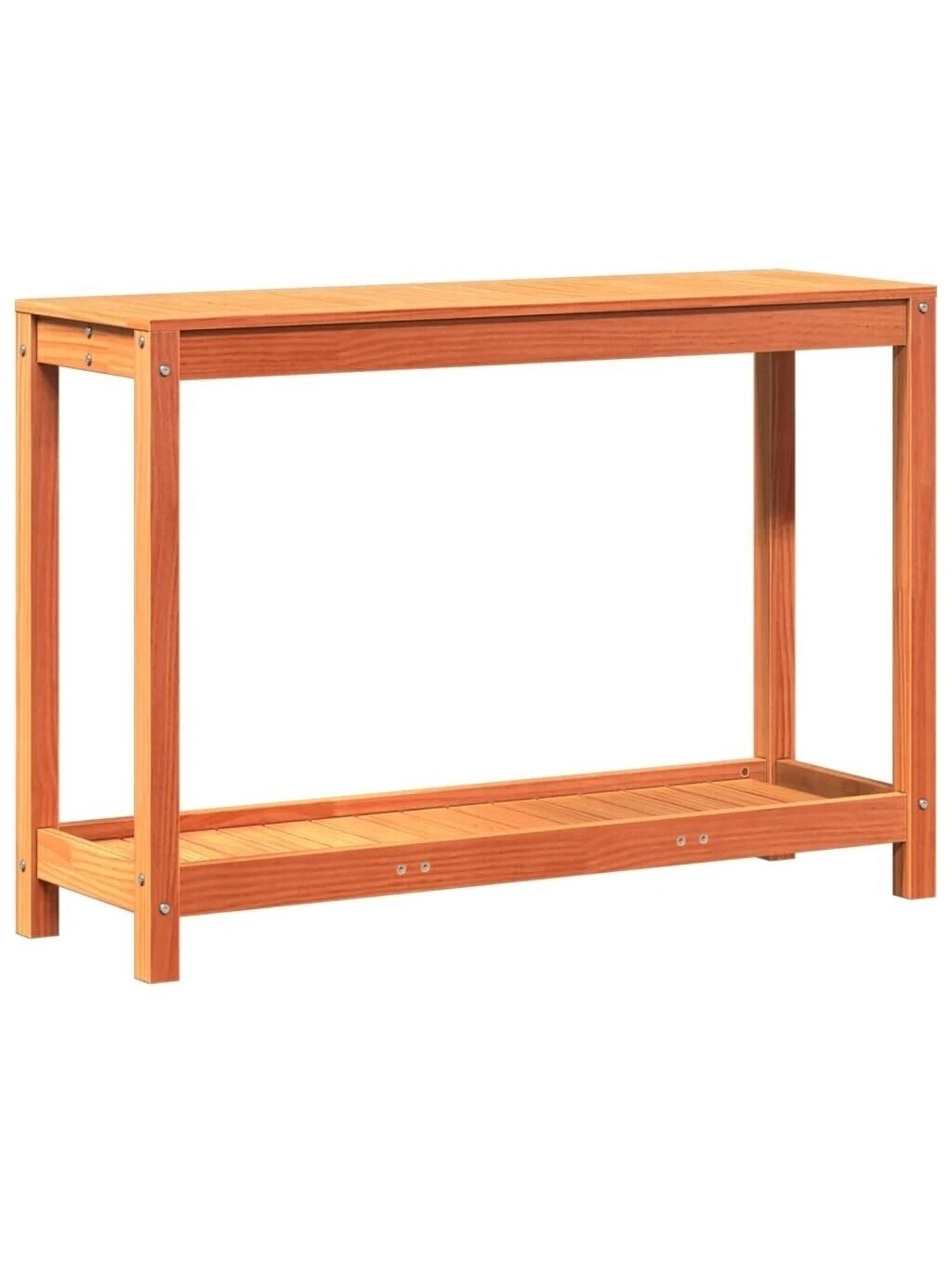Taimetöölaud riiuliga, vahapruun, 108×35×75 cm, mänd 6
