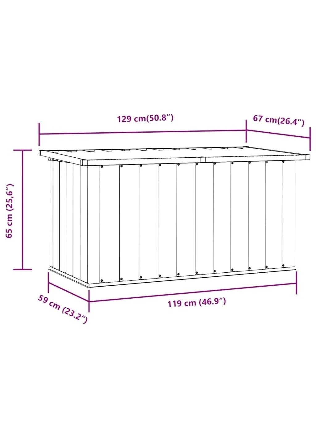 Garden storage box, brown color, 129×67×65 cm 8 Garden storage box, brown color, 129×67×65 cm 8