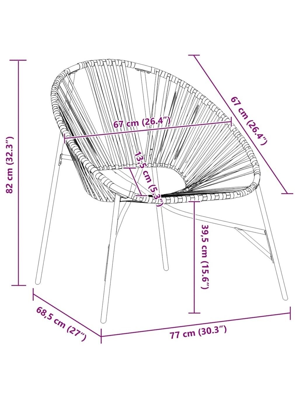 Garden Chair Set 3 pcs Black and Yellow Poly Rattan 9