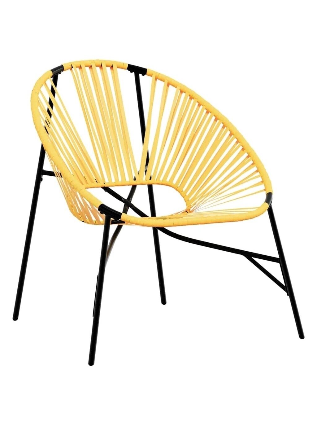 Garden Chair Set 3 pcs Black and Yellow Poly Rattan 2