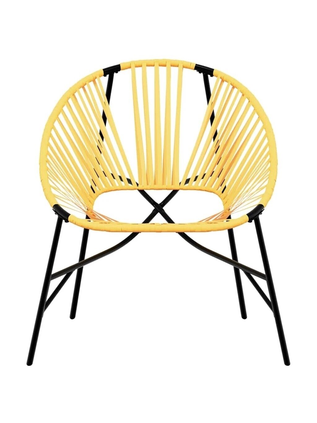 Garden Chair Set 3 pcs Black and Yellow Poly Rattan 4